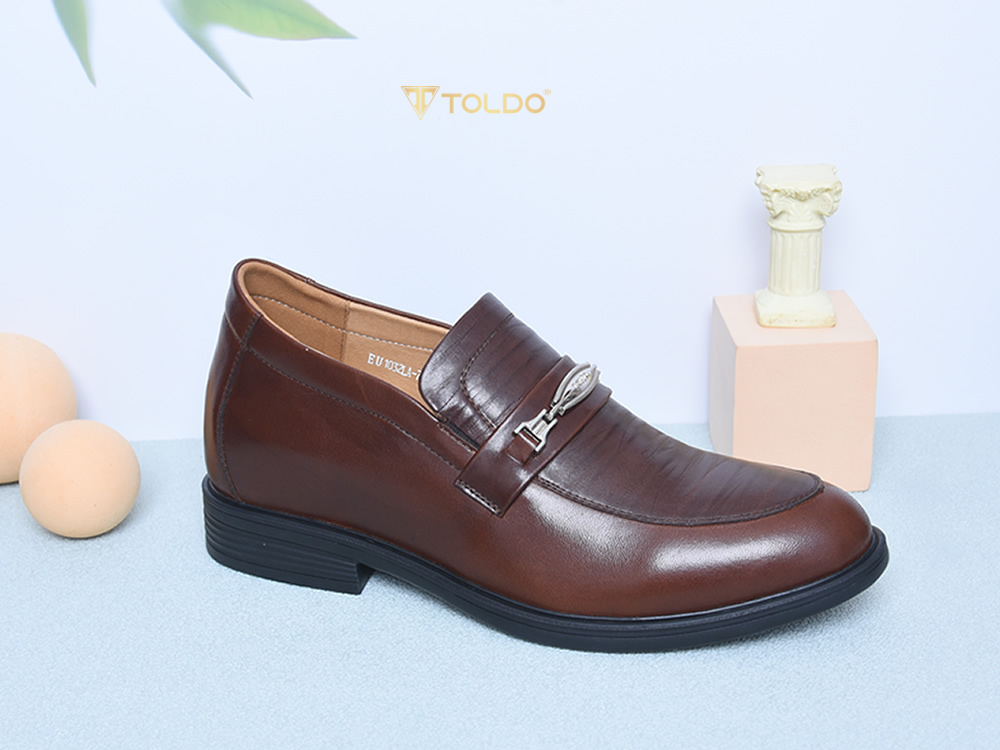 Giày lười tăng 8cm chiều cao da thật